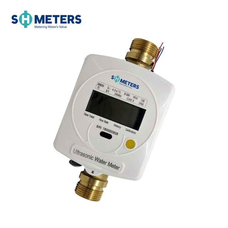 Compteur d'eau à ultrasons numérique de haute précision avec corps en laiton Dn25