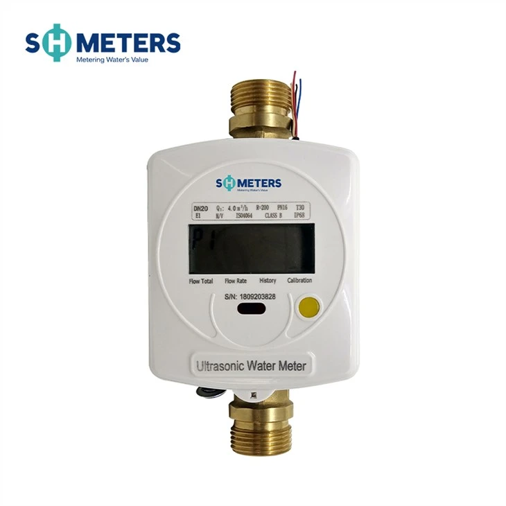 Compteur d'eau à ultrasons Lora de corps en laiton de 1/2 pouce à 1 pouce R200 pour usage domestique